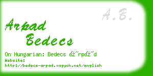 arpad bedecs business card